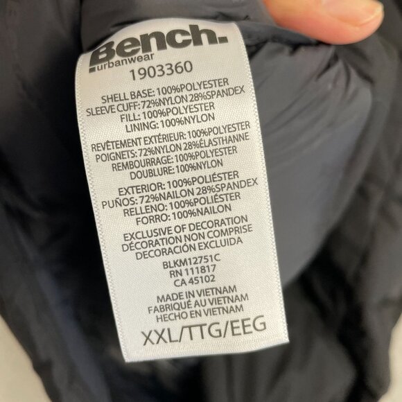 Bench Women's XXL Black Quilted Hooded Puffer Coat Jck0248 - Picture 10 of 15